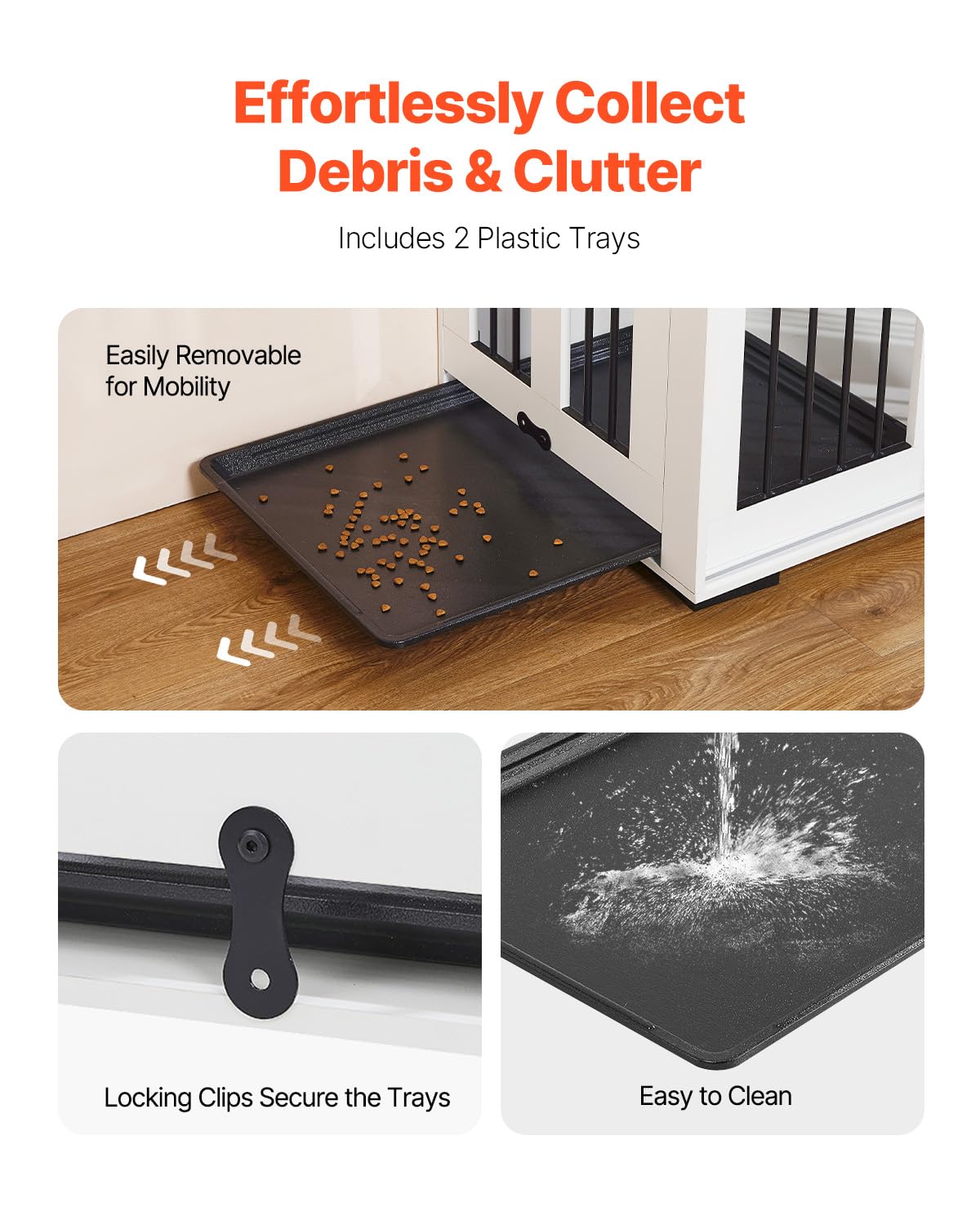 72" Double Dog Crate Furniture with Sliding Doors & TV Stand