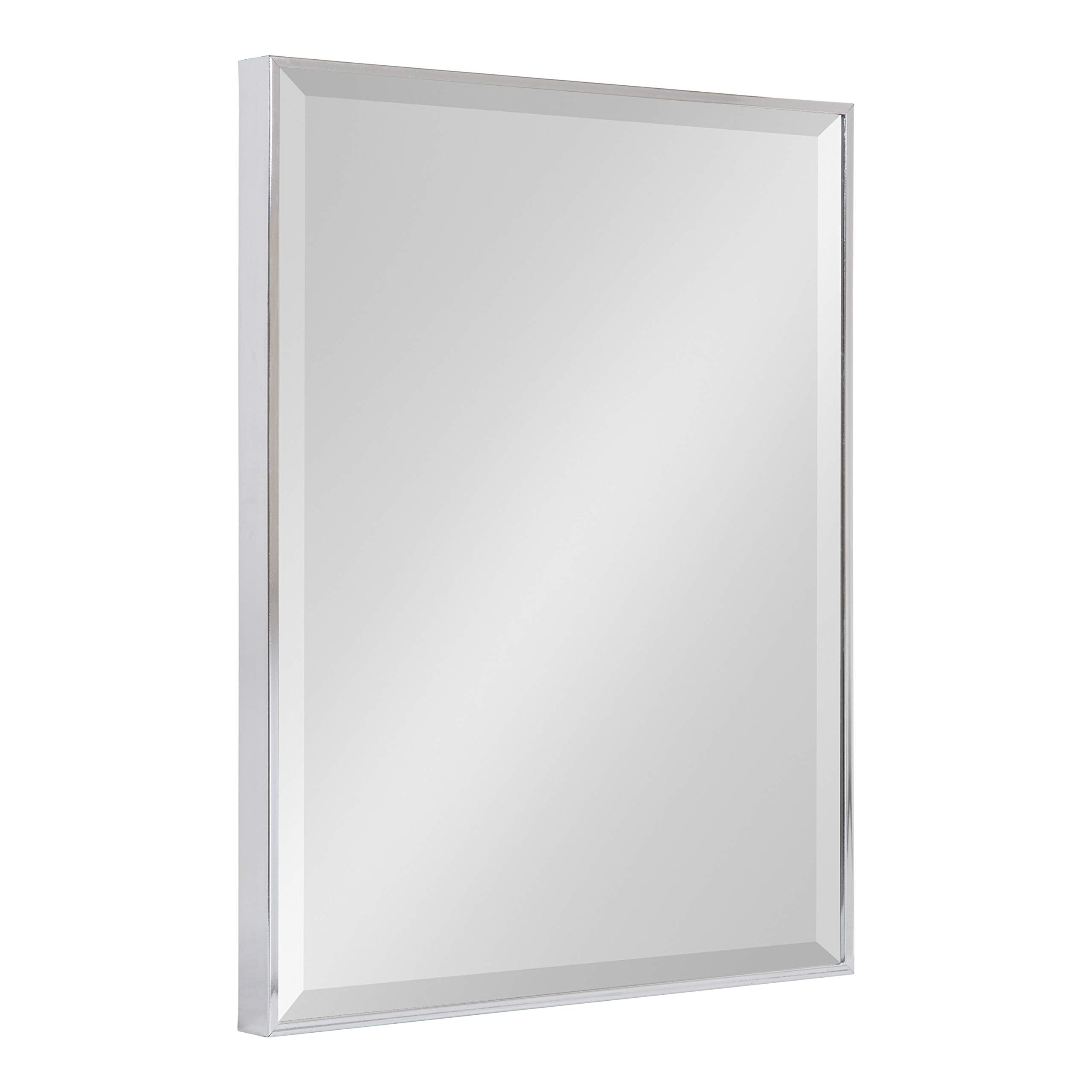 Framed Decorative Rectangle Wall Mirror, 18.75x24.75 Chrome Silver
