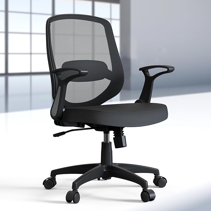 Ergonomic Small Task Desk Office Chair Without Arms Height Adjustable