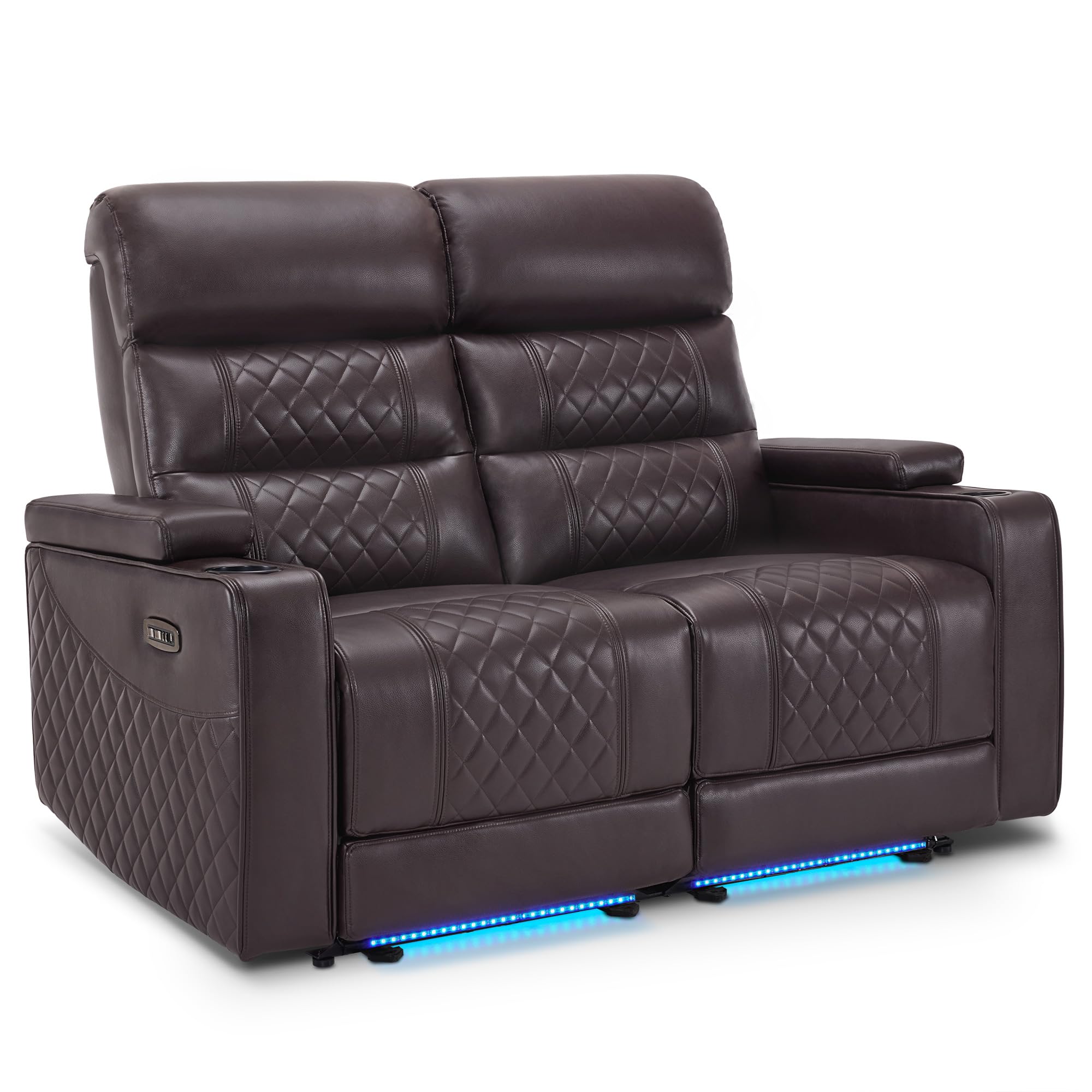 Electric Power Reclining Loveseat Sofa with Adjustable Headrests for Living Room,