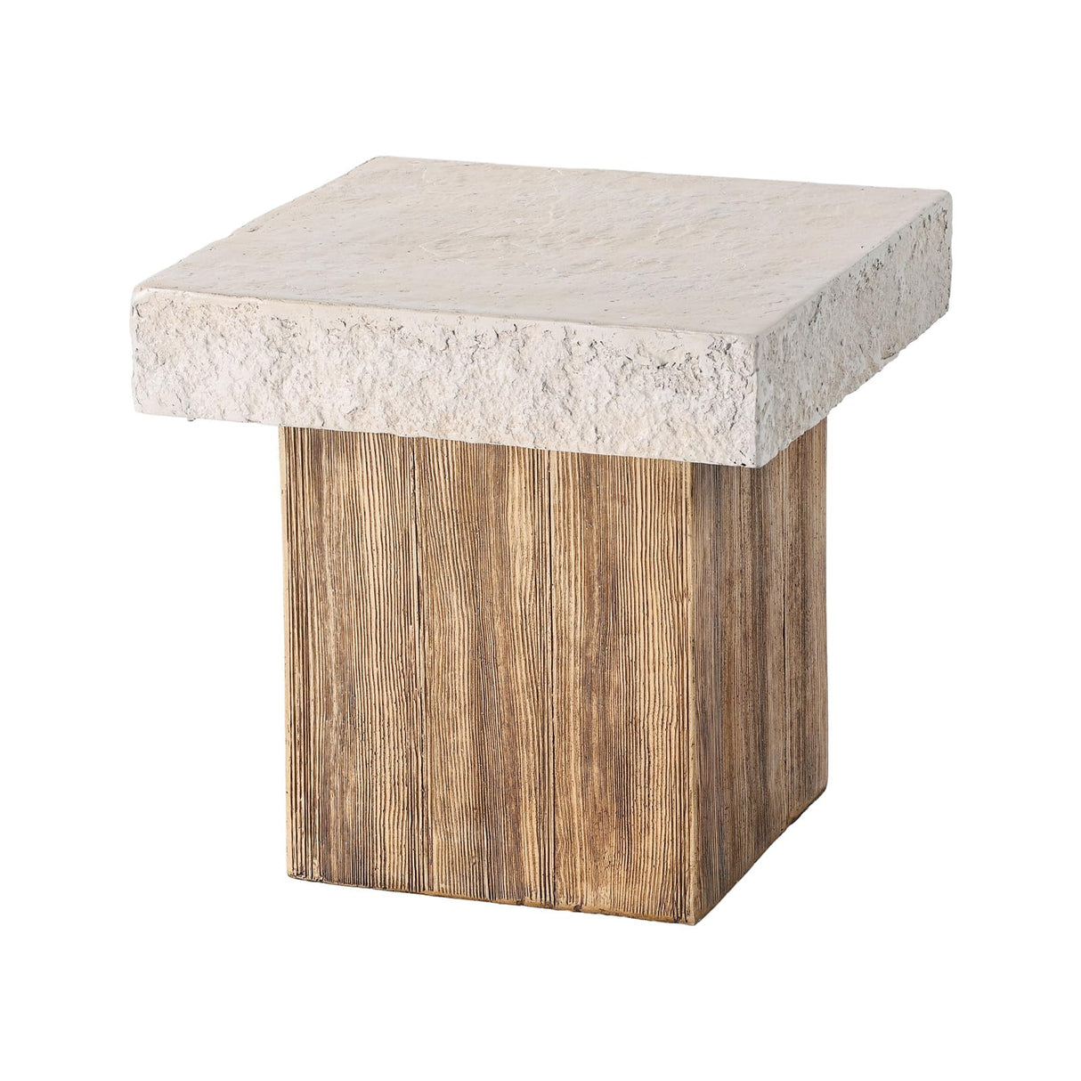 Medium Side Table, Patio Coffee Table, 19.7 inches Square MgO End Stool
