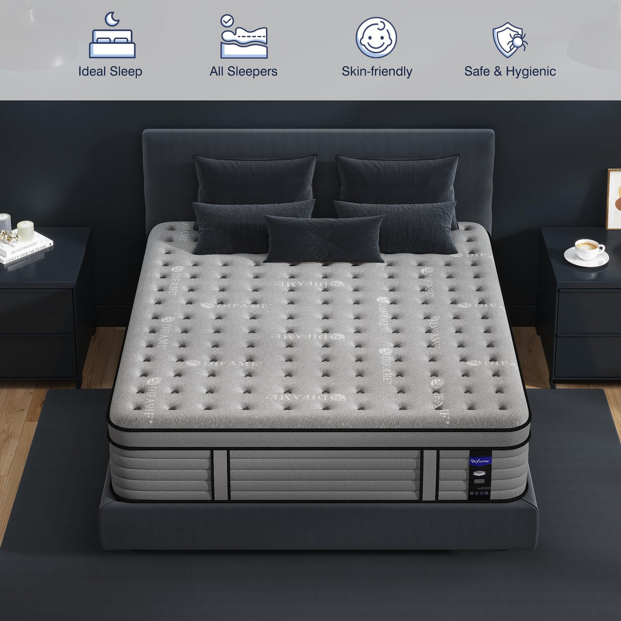 King Size Mattress, 14 Inch King Hybrid Mattress