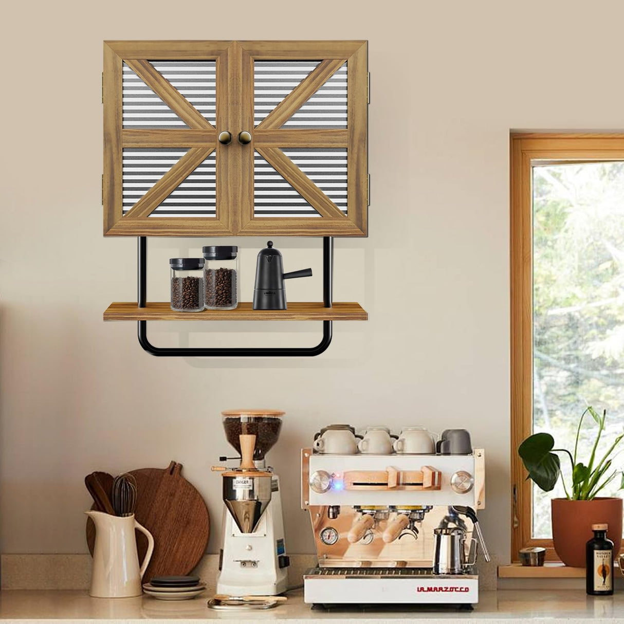 Small Bathroom Wall Cabinet, 17x21'' Farmhouse Medicine Cabinet Wall Mount