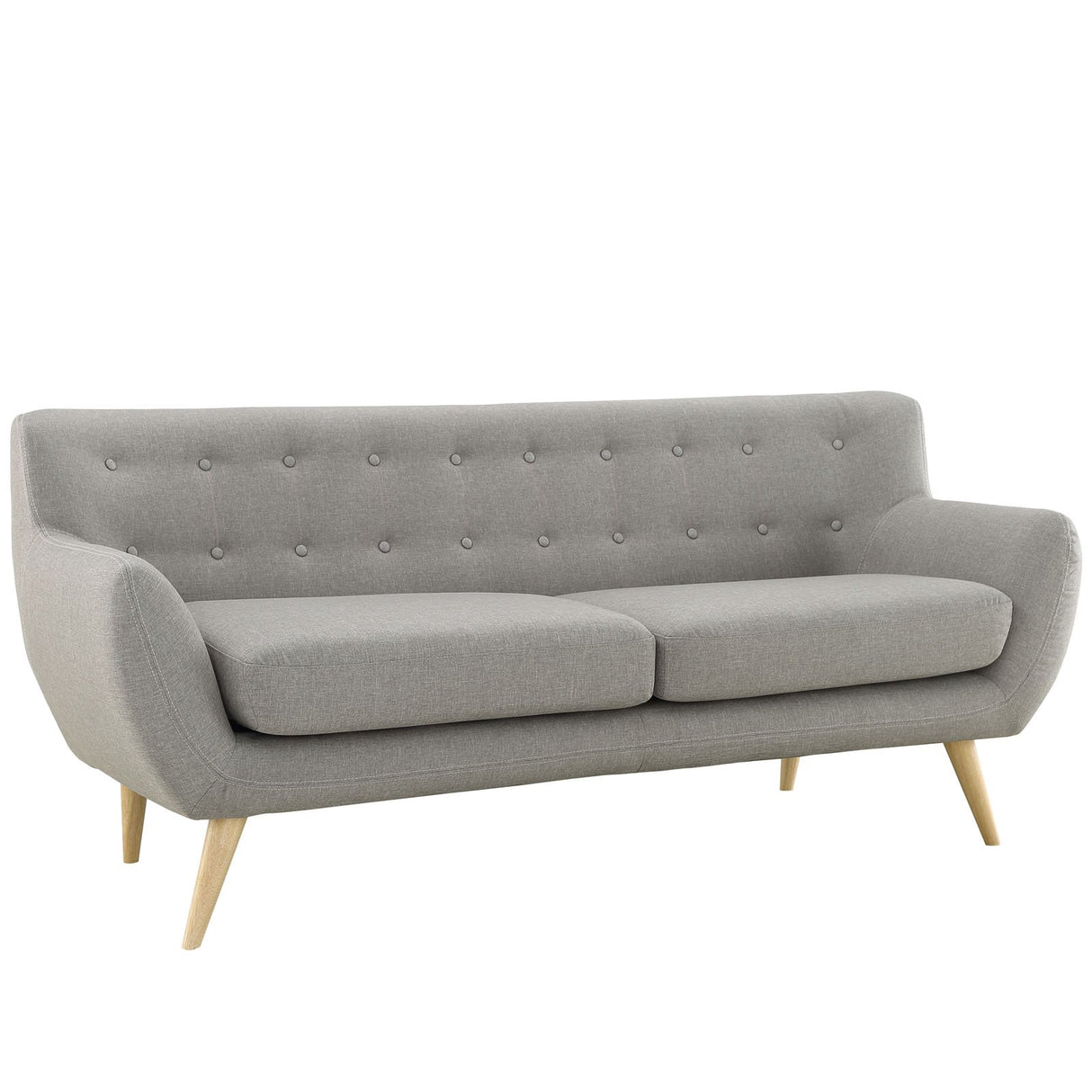 Modway Remark Mid-Century Modern Sofa With Upholstered Fabric In Light Gray