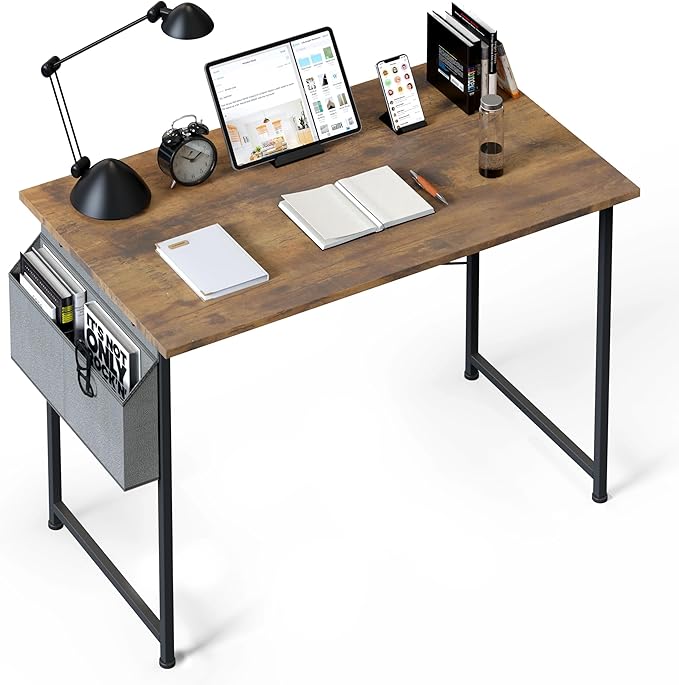 Small Space Writing Desk with Headphone Hooks, Modern Simple Design