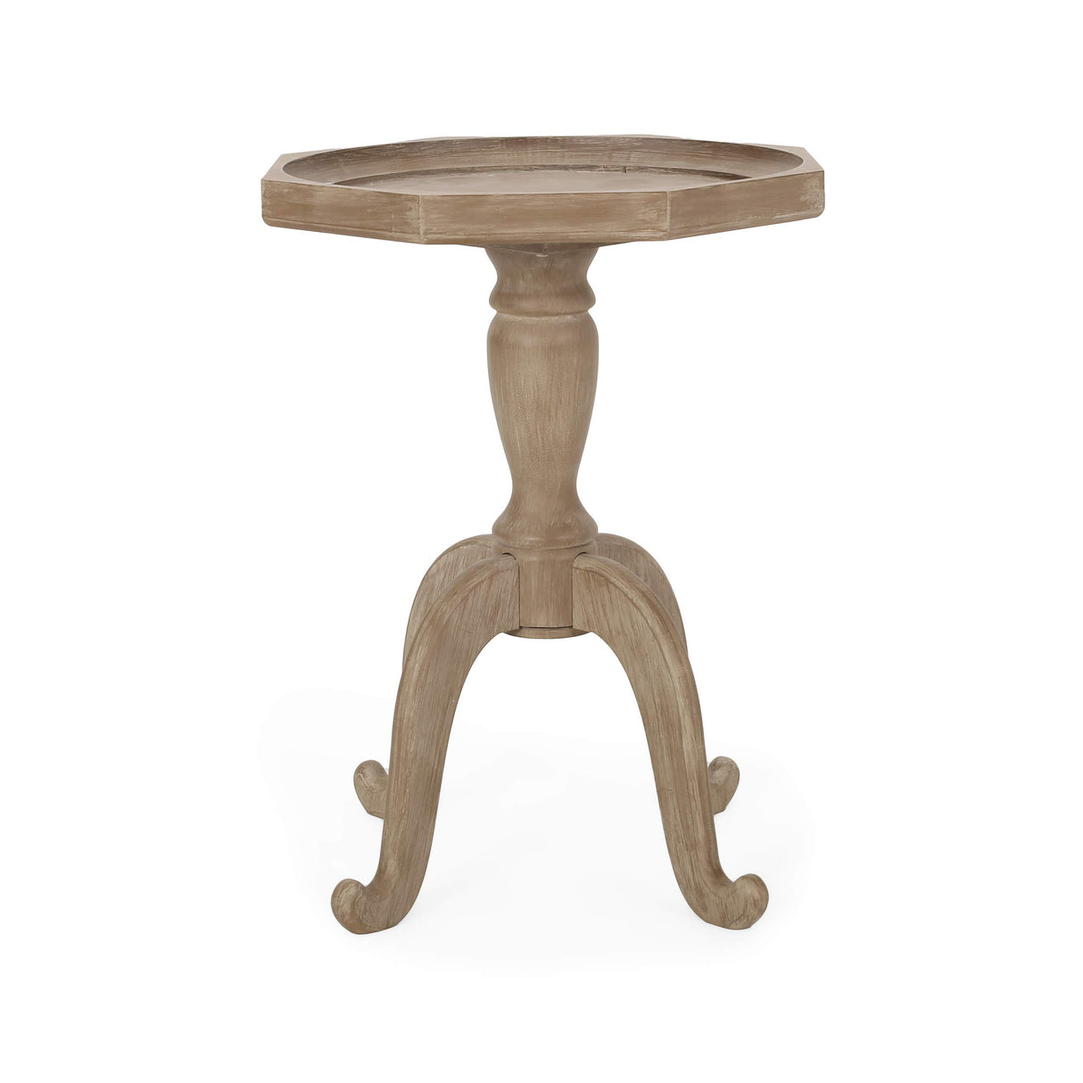 Home Elizabeth French Country Accent Table with Octagonal Top, Natural 18.25 in x 18.25