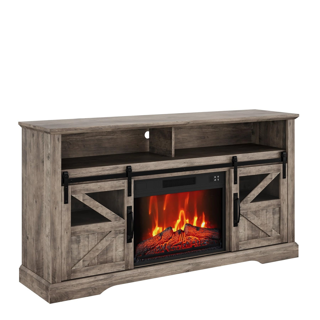 TV Stand for 65 Inch TV,Farmhouse Entertainment Center with Storage Cabinets, Modern Media Console Table with Sliding Barn Doors for Living Room