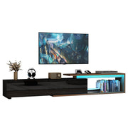 Extendable TV Stand with LED Light, Modern Entertainment Center for up to 120 Inch TV