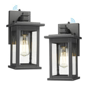 Dusk to Dawn Sensor Outdoor Wall Lantern, HWH Exterior Wall Sconces, Matte Black Waterproof