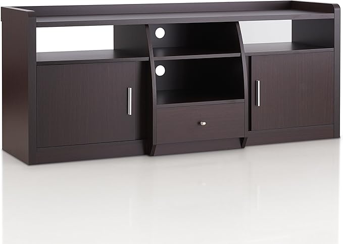 Witmer Contemporary 4 Open Shelves TV Stand with 2 Enclosed Cabinets, Media Center