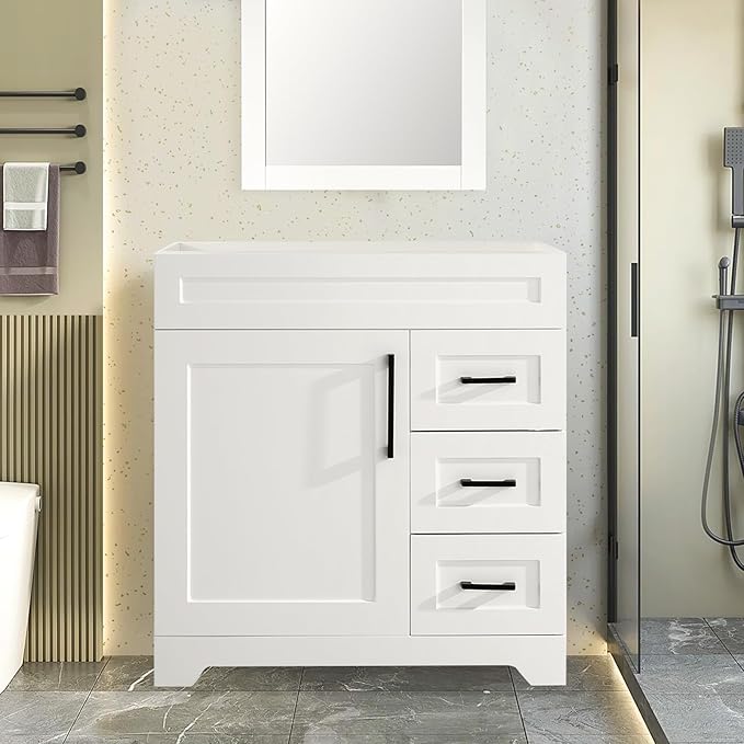 30" Modern Bathroom Vanity, Free Standing Storage Cabinet with Sink Combo Set