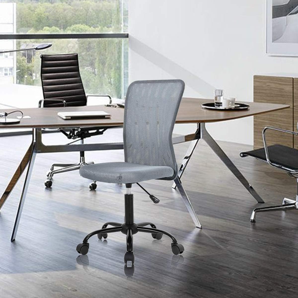 Simple Mesh Office Chair, Ergonomic Office Chair Armless Home Office Chair Adjustable