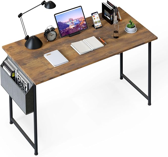 Small Space Writing Desk with Headphone Hooks, Modern Simple Design