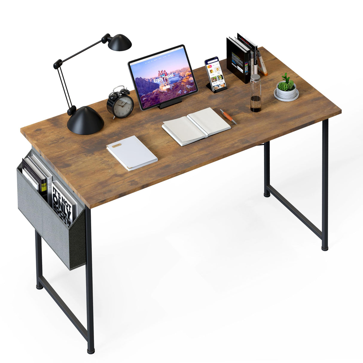 Small Space Writing Desk with Headphone Hooks, Modern Simple Design