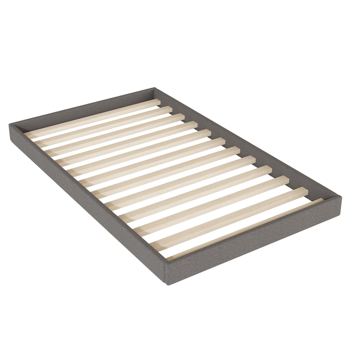 Queen Size Upholstered Platform Bed with Twin Size Trundle and 2 Sets of USB Ports