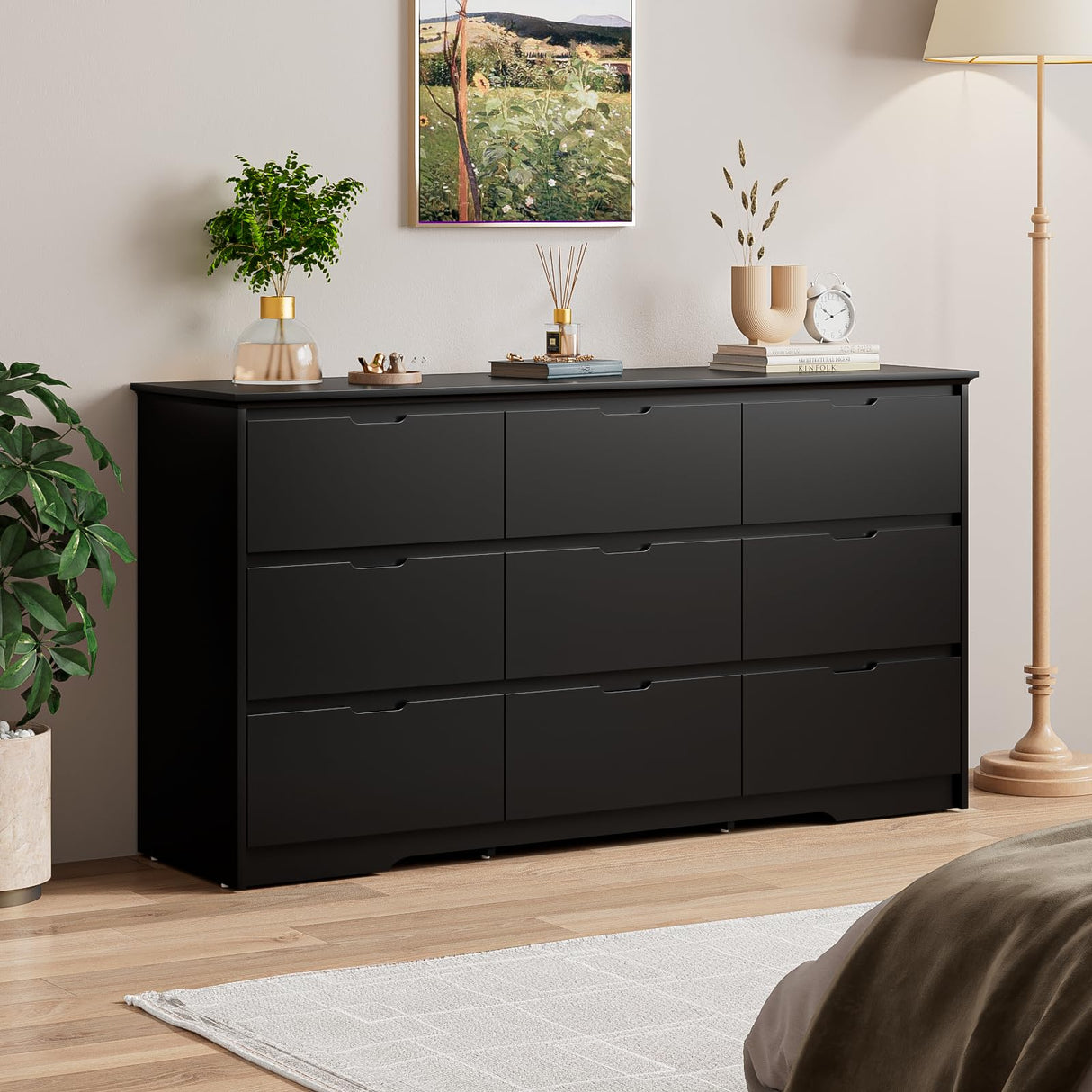 9 Drawer Black Dresser for Bedroom with Deep Drawers, Large Dressers