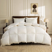 Organic Down Feather Fibers Comforter California King, Fluffy Duvet Insert for All-Season