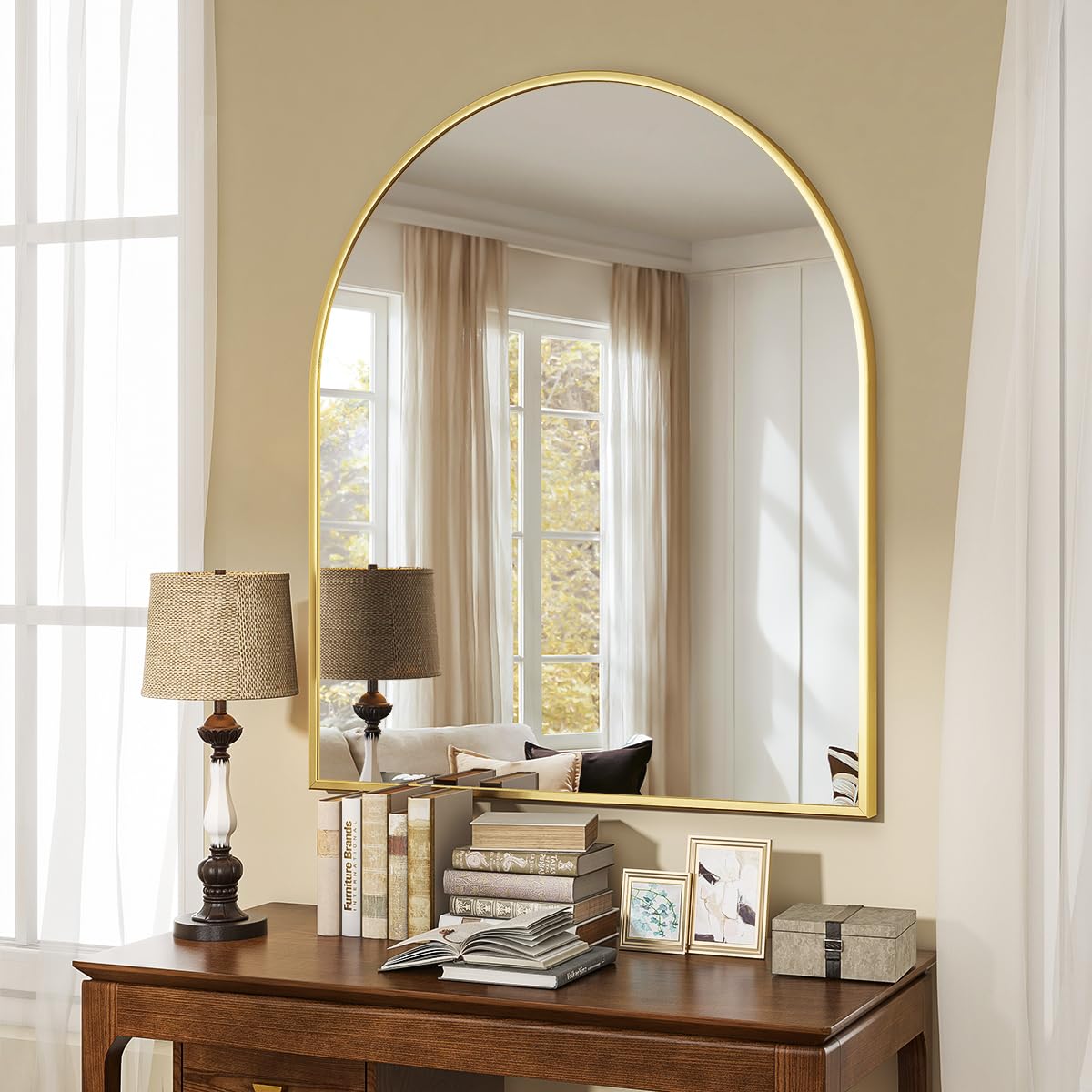 Arched Wall Mirror, Arch Bathroom Mirror, Wall Mounted Vanity Mirror