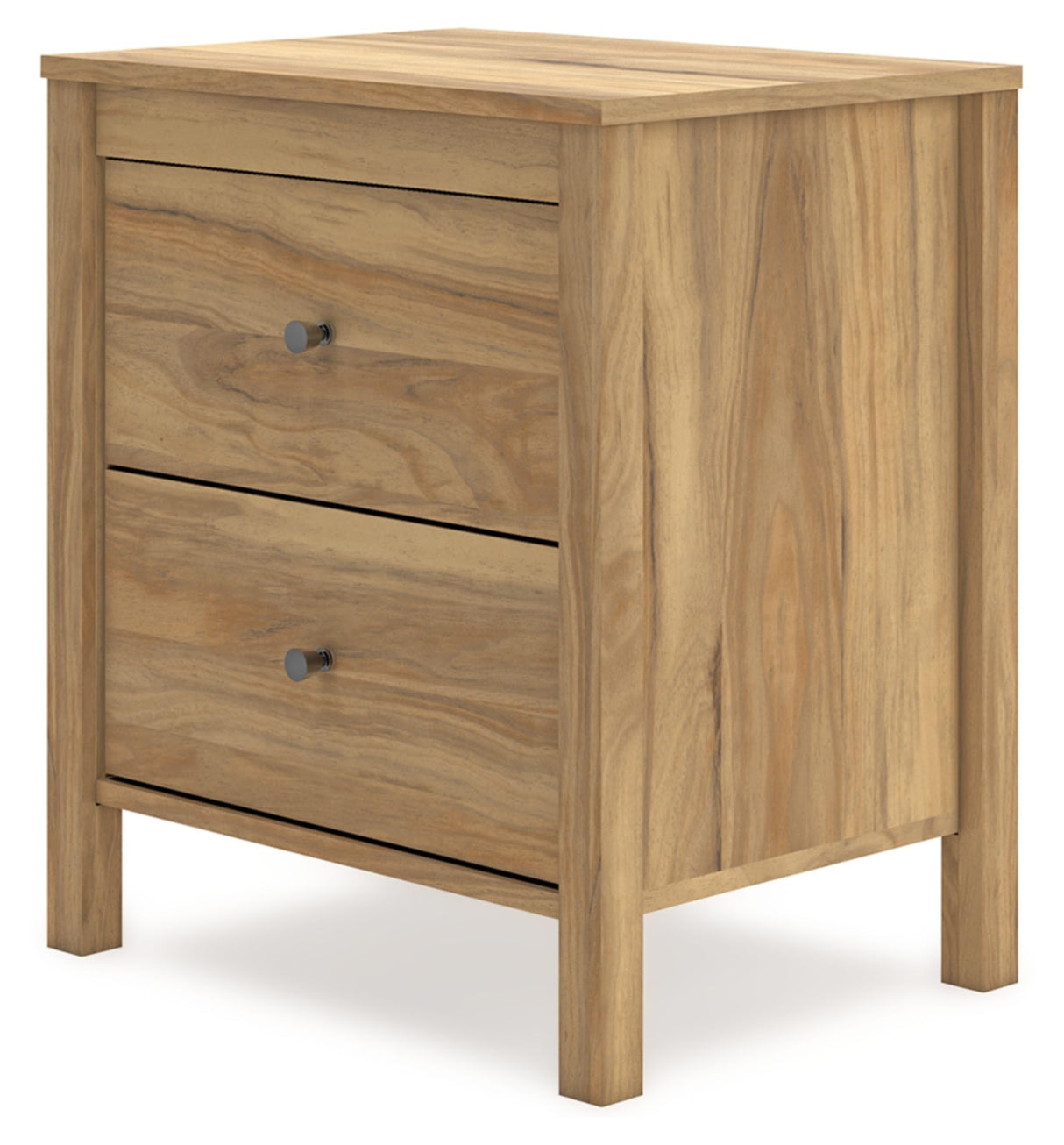 Bermacy Casual 2-Drawer Nightstand with Straight Legs, 24.37" Tall, Light Brown