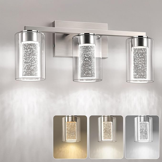 Bathroom Vanity Lights, 4 Lights Brushed Nickel Bathroom Lighting Fixtures