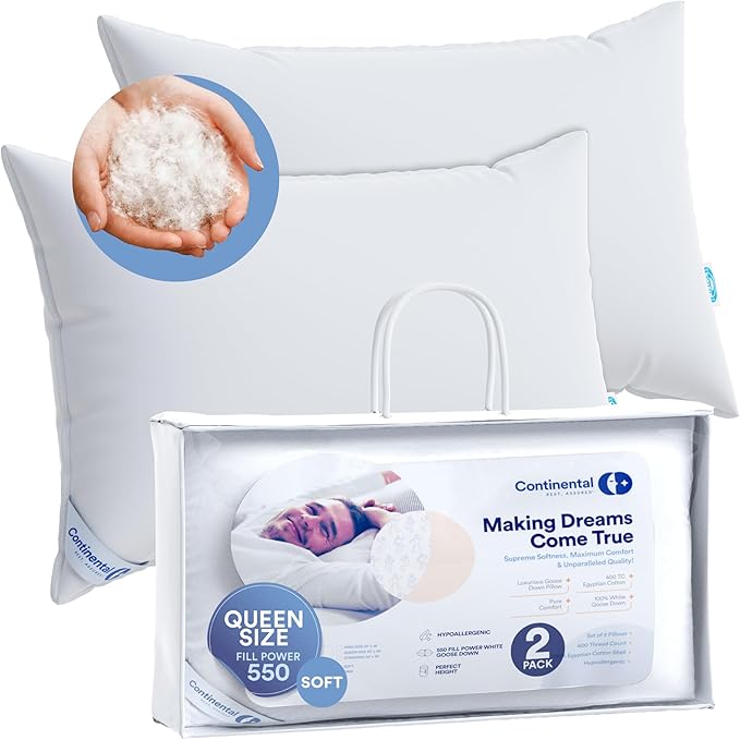Luxury Down Pillow Set for Father's Day: Queen Size Pack of 1 Soft Pillow