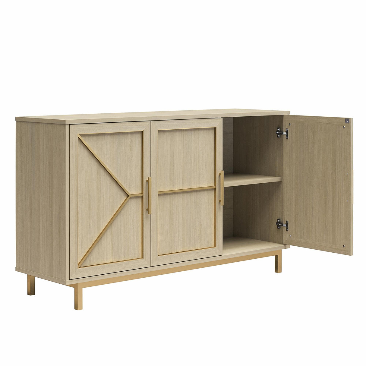 Neely Wide Accent Cabinet with 3 Doors and 2 Storage Shelves