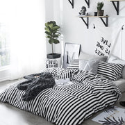 Striped Comforter Set Queen 3Pcs Black White Bedding Comforter Sets Farmhouse