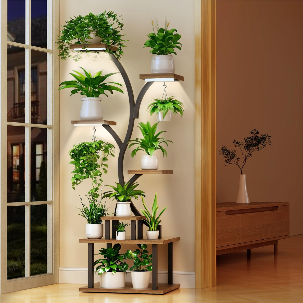 LushGlow 62.8" - 7 Tier Plant Stand with Grow Lights