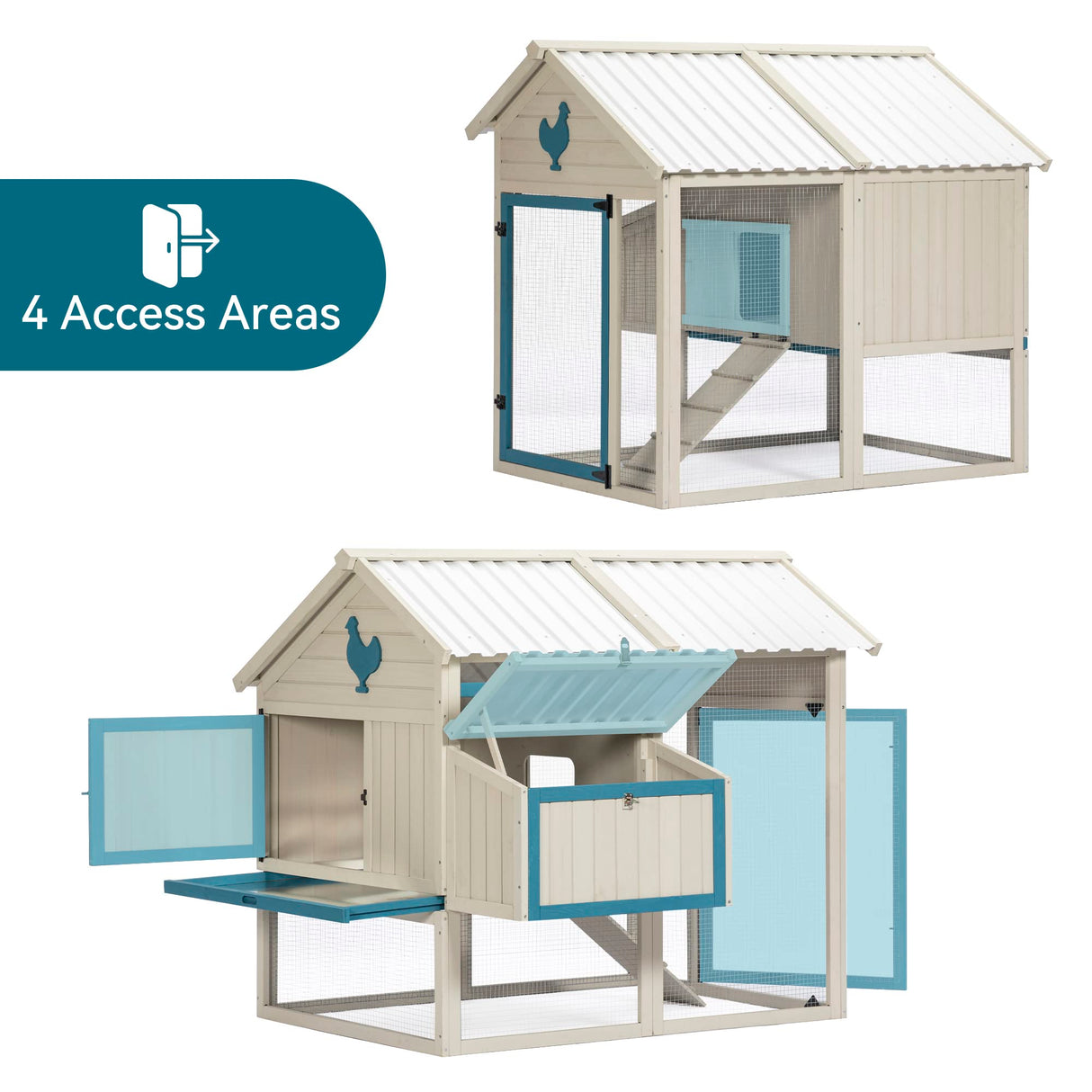 ClearTop Chicken Coop with Nesting Box & Transparent Panels