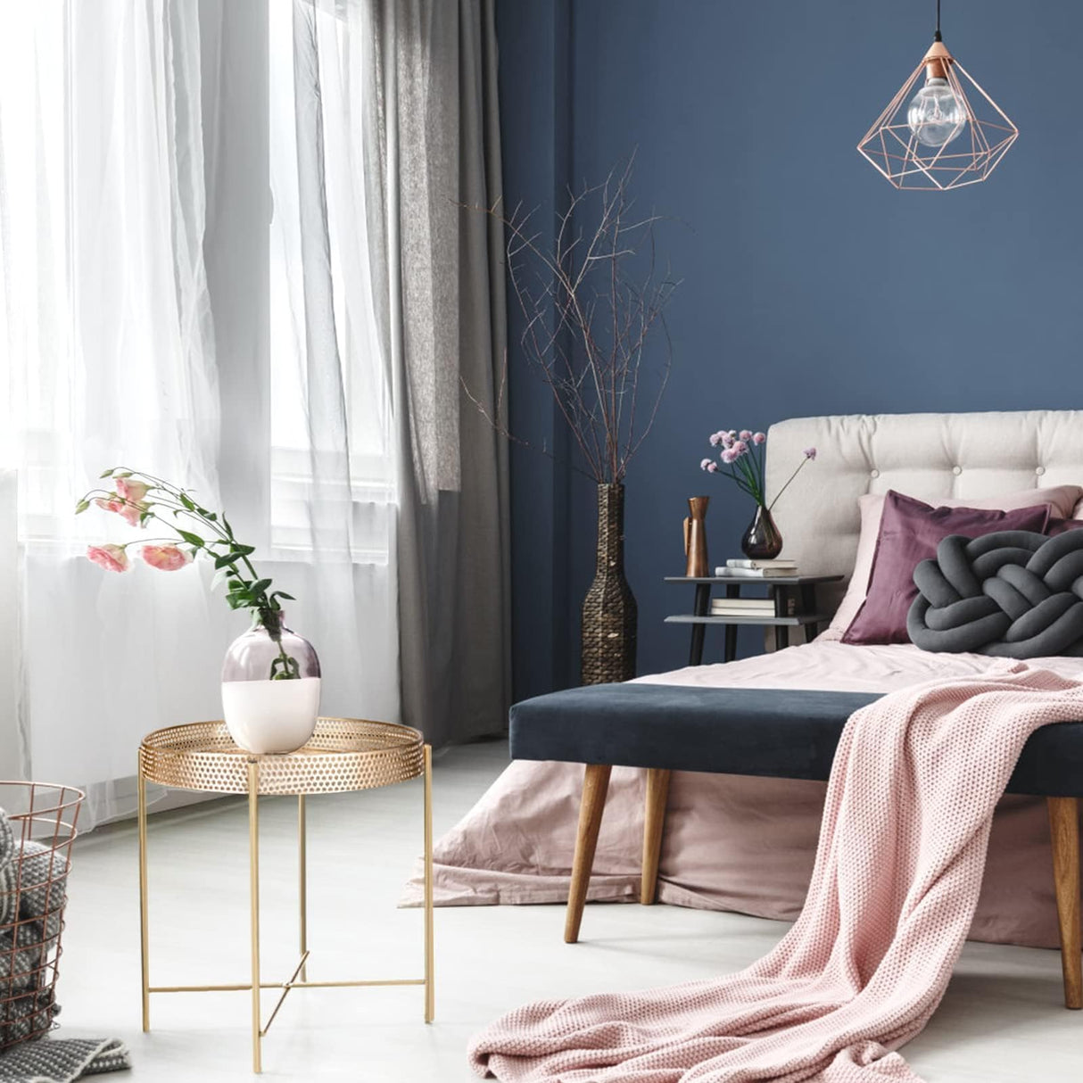 Metal Sofa Table Small Round Side Tables, Anti-Rust and Waterproof Accent Coffee End