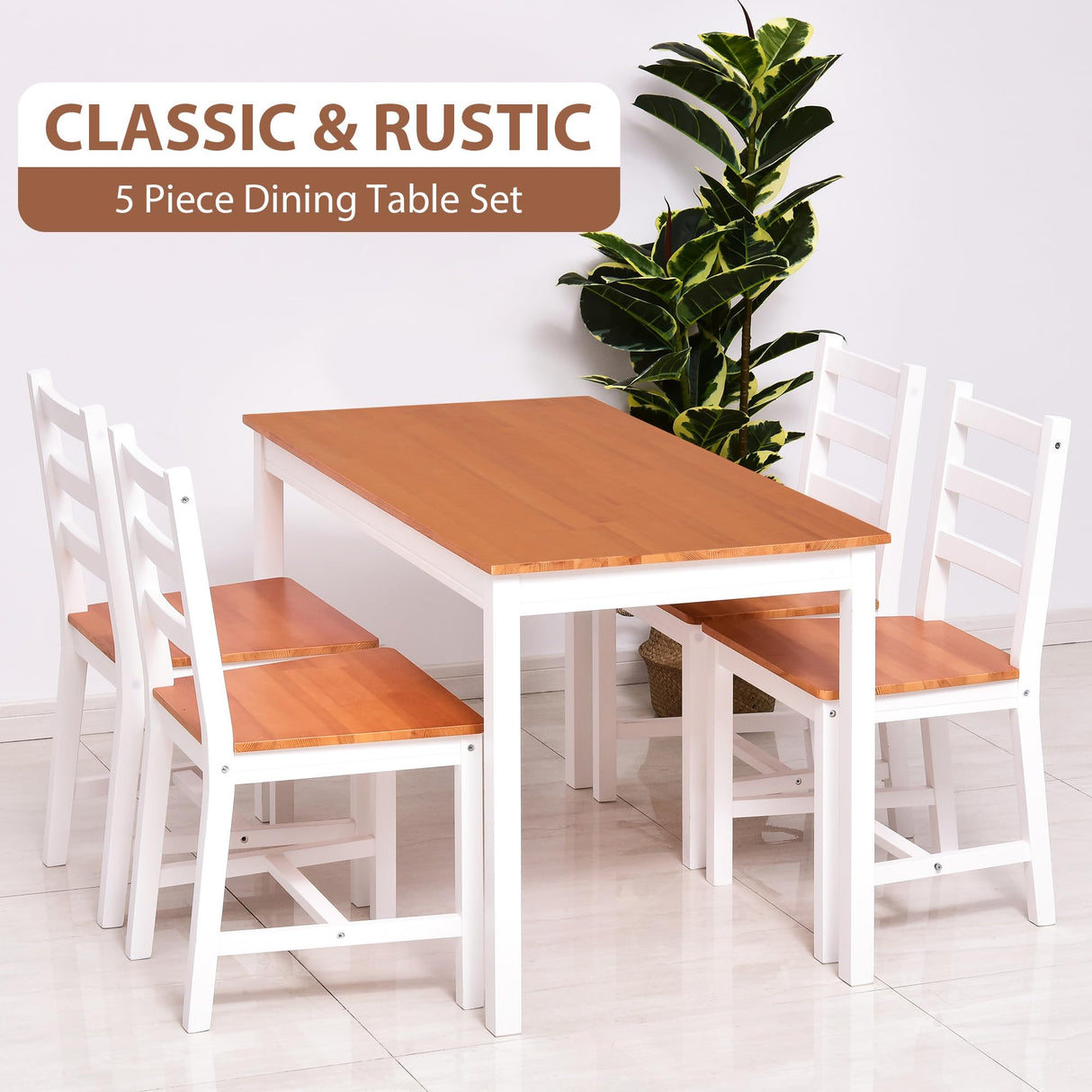 5-Piece Dining Table Set for Small Spaces