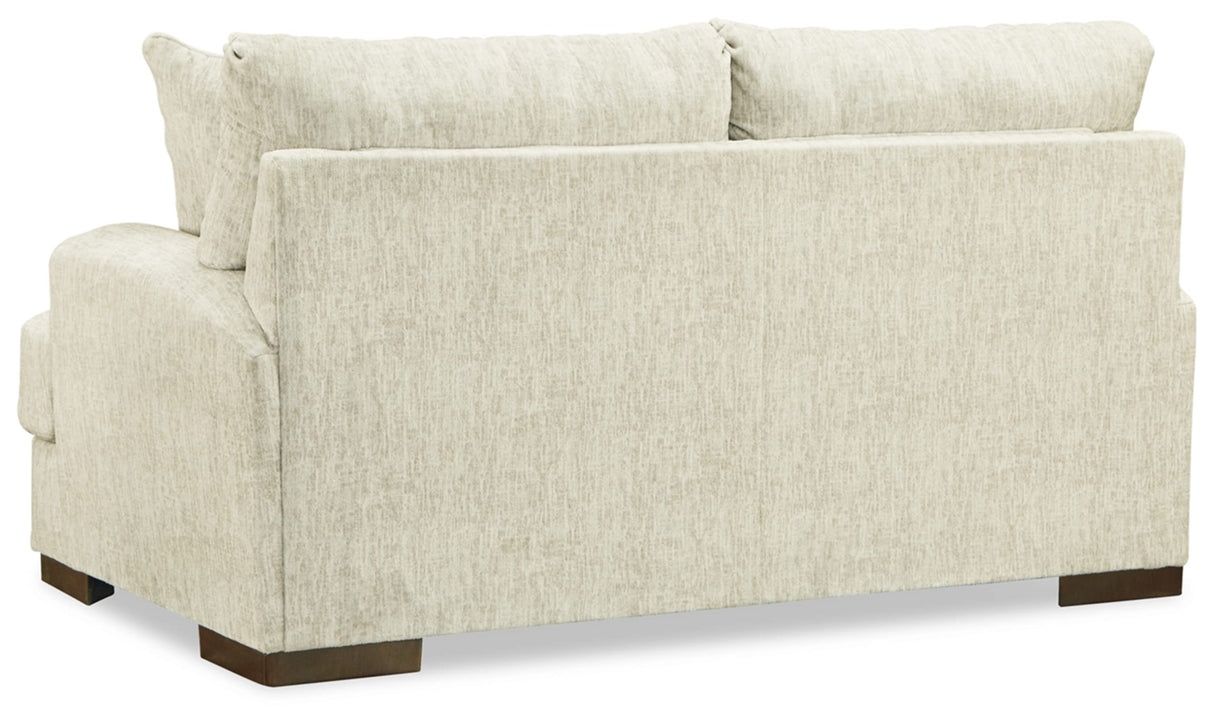 Caretti Contemporary Loveseat with Accent Pillows, Beige