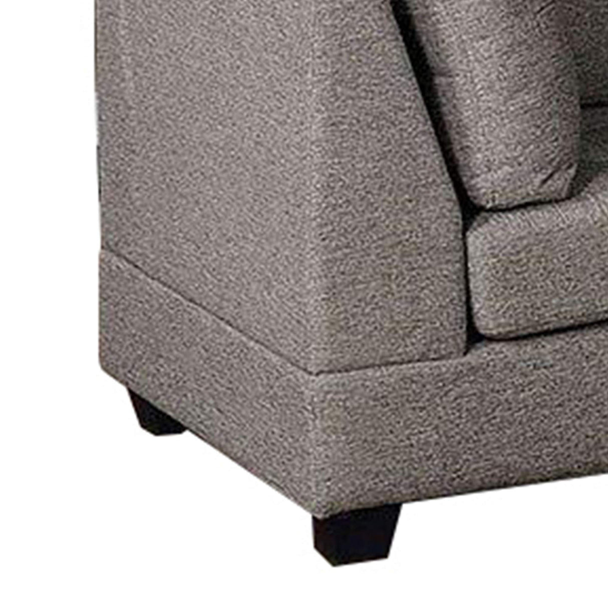 Fabric Sectional Sofa with Tufted Box Cushion Seat and Fixed Back