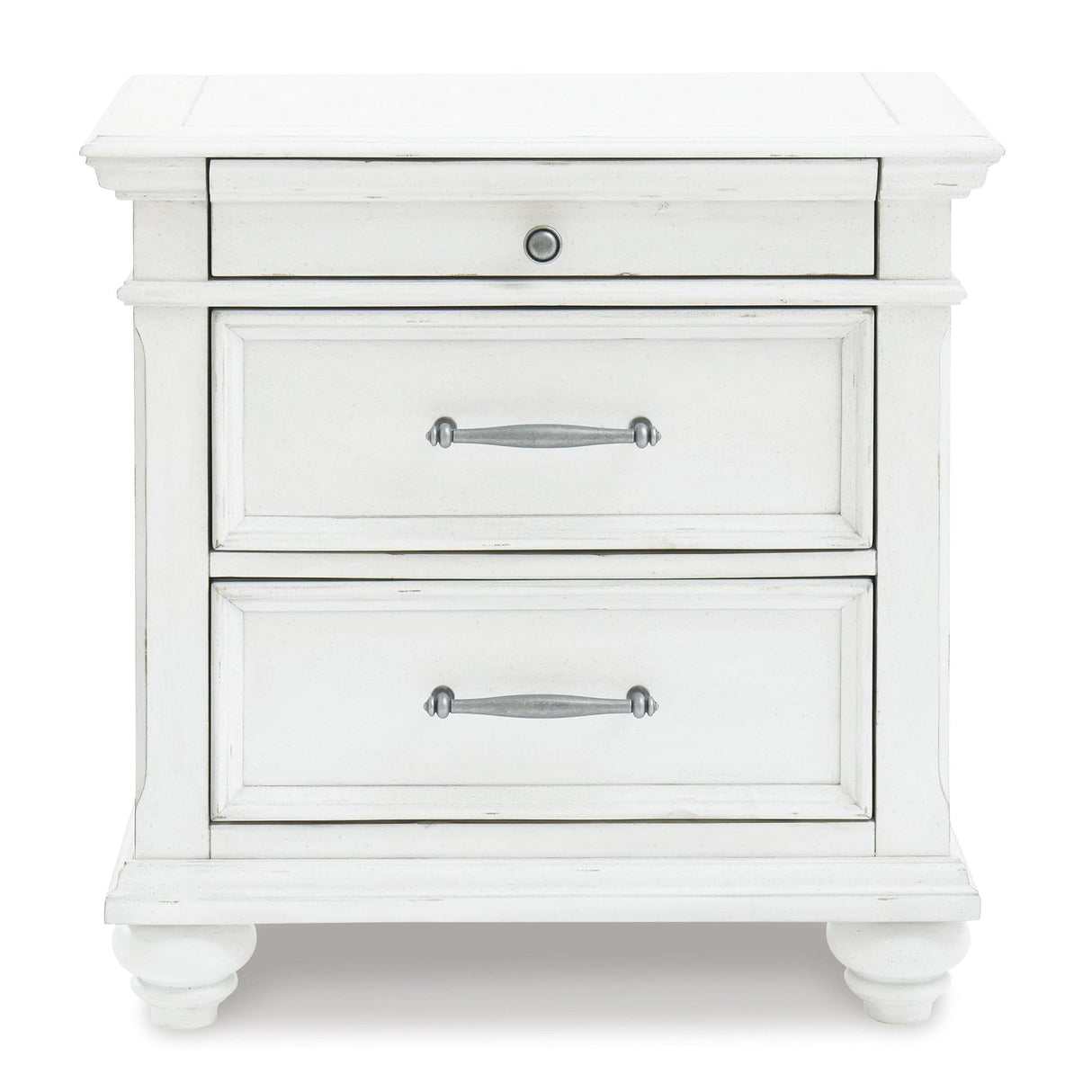 Nightstand in Distressed Whitewash Finish