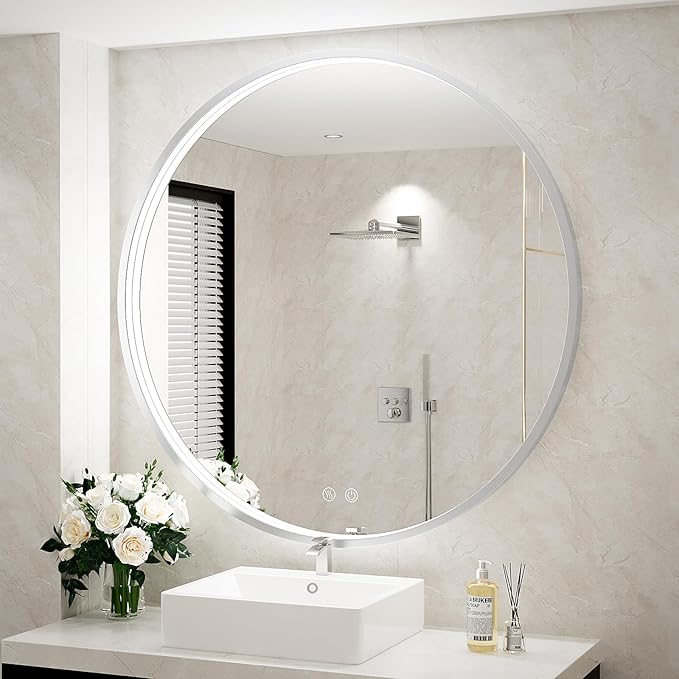 Black Frame Round Mirror,Round Bathroom Mirror