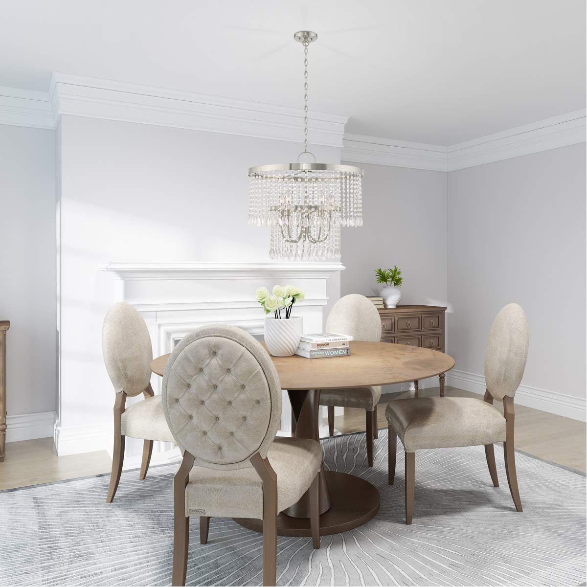 Lighting 1065-91 Neptune 5-Light Bath Light, Brushed Nickel, 32 x 6.75 x 8