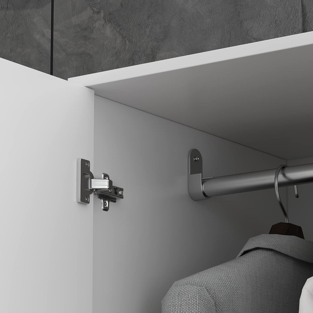 Armoire Wardrobe Closet with 2 Doors, Wardrobe with Hanging Rod and Drawer