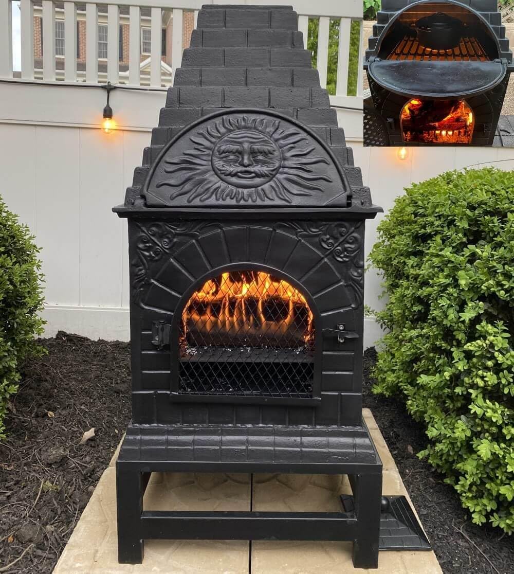Casita Grill Chiminea Outdoor Fireplace Wood Burning Firepit and Pizza Oven