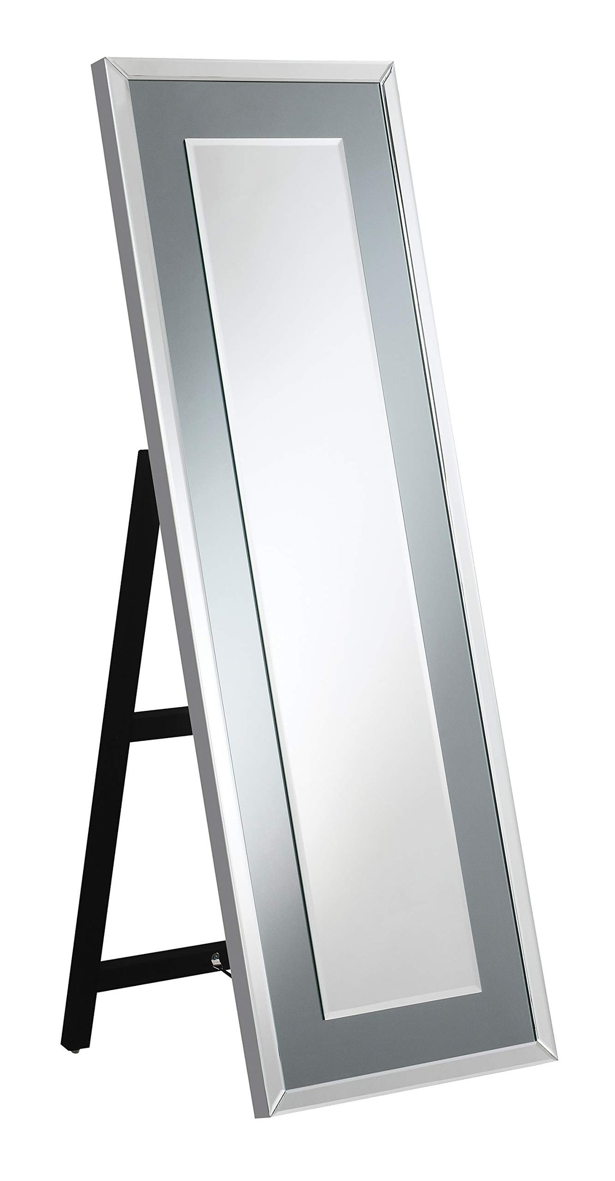 Rectangular LED Light Silver Cheval Mirror
