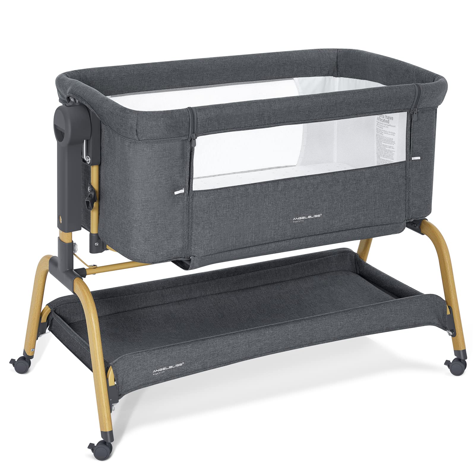 3 in 1 Baby Bassinet, Rocking Bassinets Bedside Sleeper with Comfy Mattress and Wheels