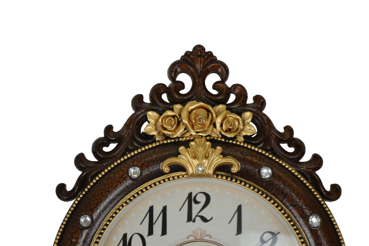 Brown and Gold Pendulum Wall Clock