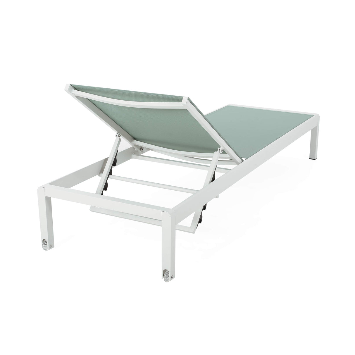 Vanessa Coral Outdoor Chaise Lounges (Set of 2), Green and White