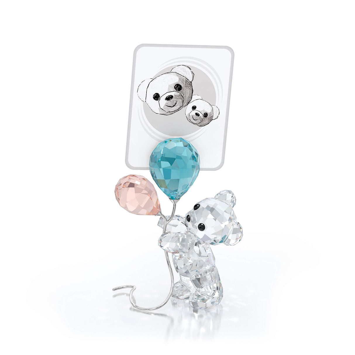 My Little Kris Picture Holder, Clear Swarovski Crystal with Pink and Blue Crystal Balloons
