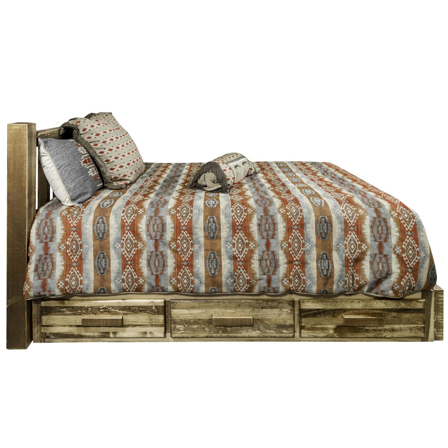 Montana Woodworks Homestead Collection King Platform Bed with Storage, Stain & Lacquer Finish