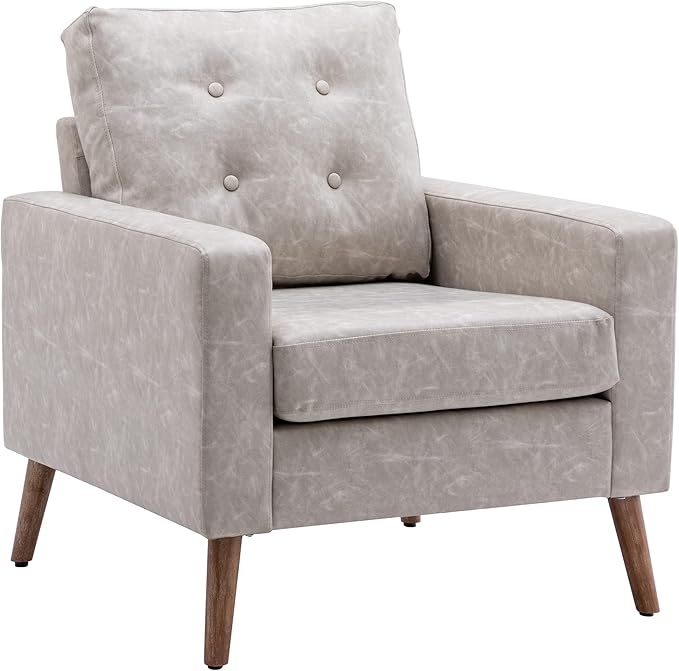 StoneCraft Arlo Tufted Accent Armchair – PU Leather