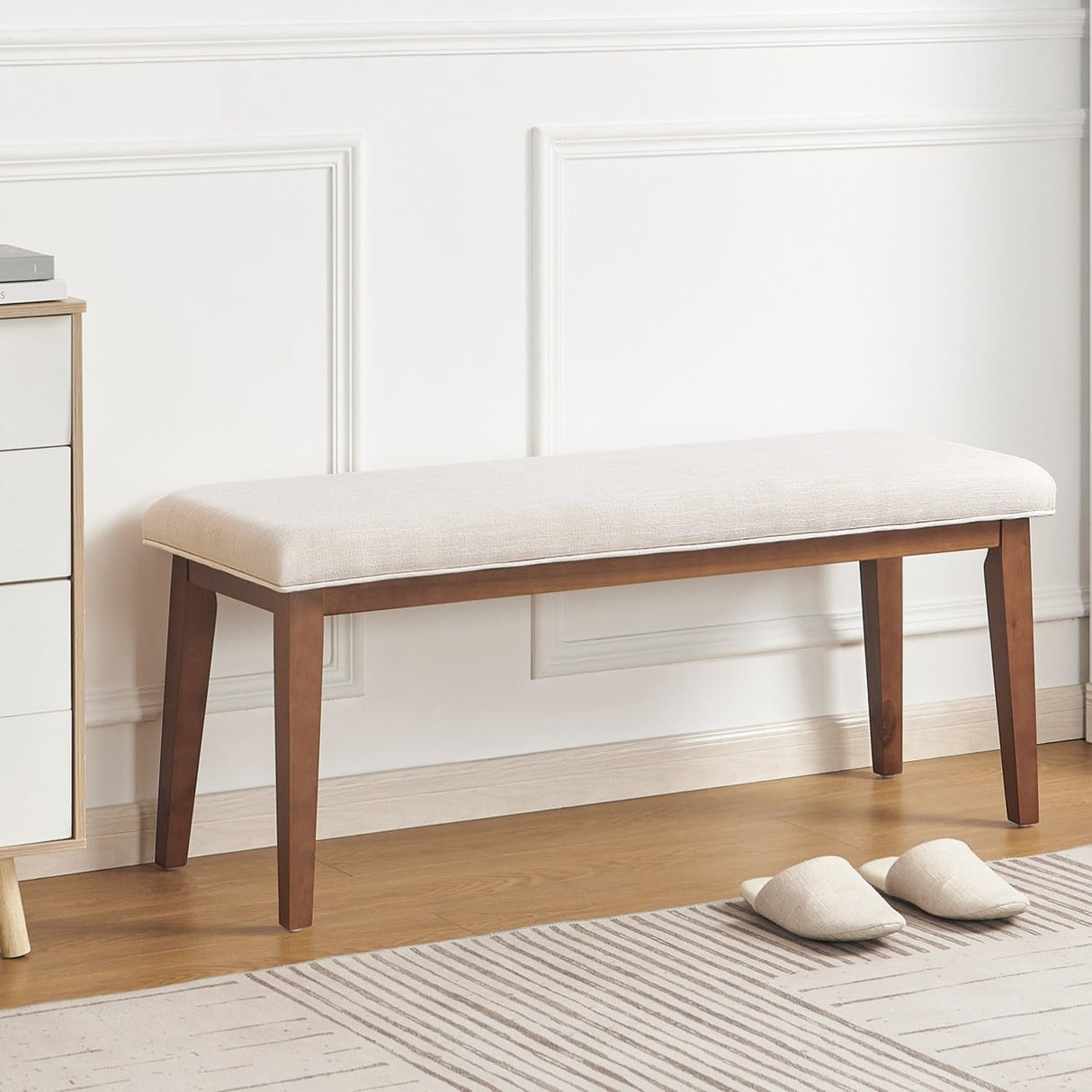 Upholstered Bench for Bedroom End of Bed,42.5-inch Entryway Bench