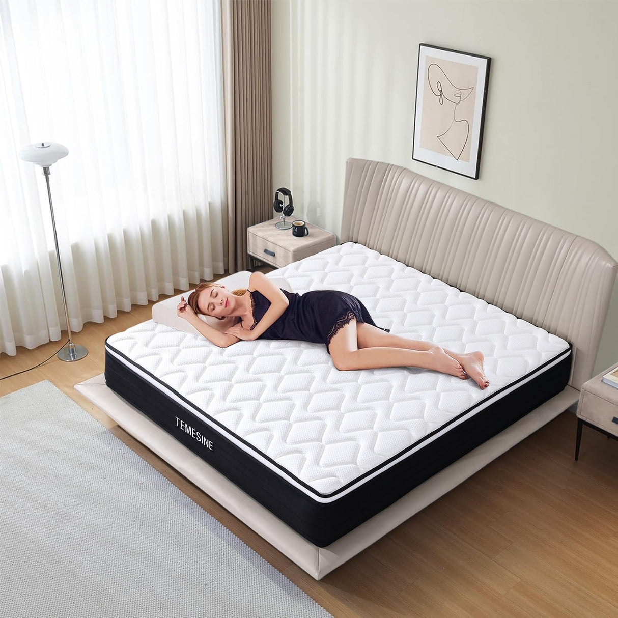 Queen Mattress, 10 Inch Hybrid Memory Foam Mattress in a Box with Pocket Springs