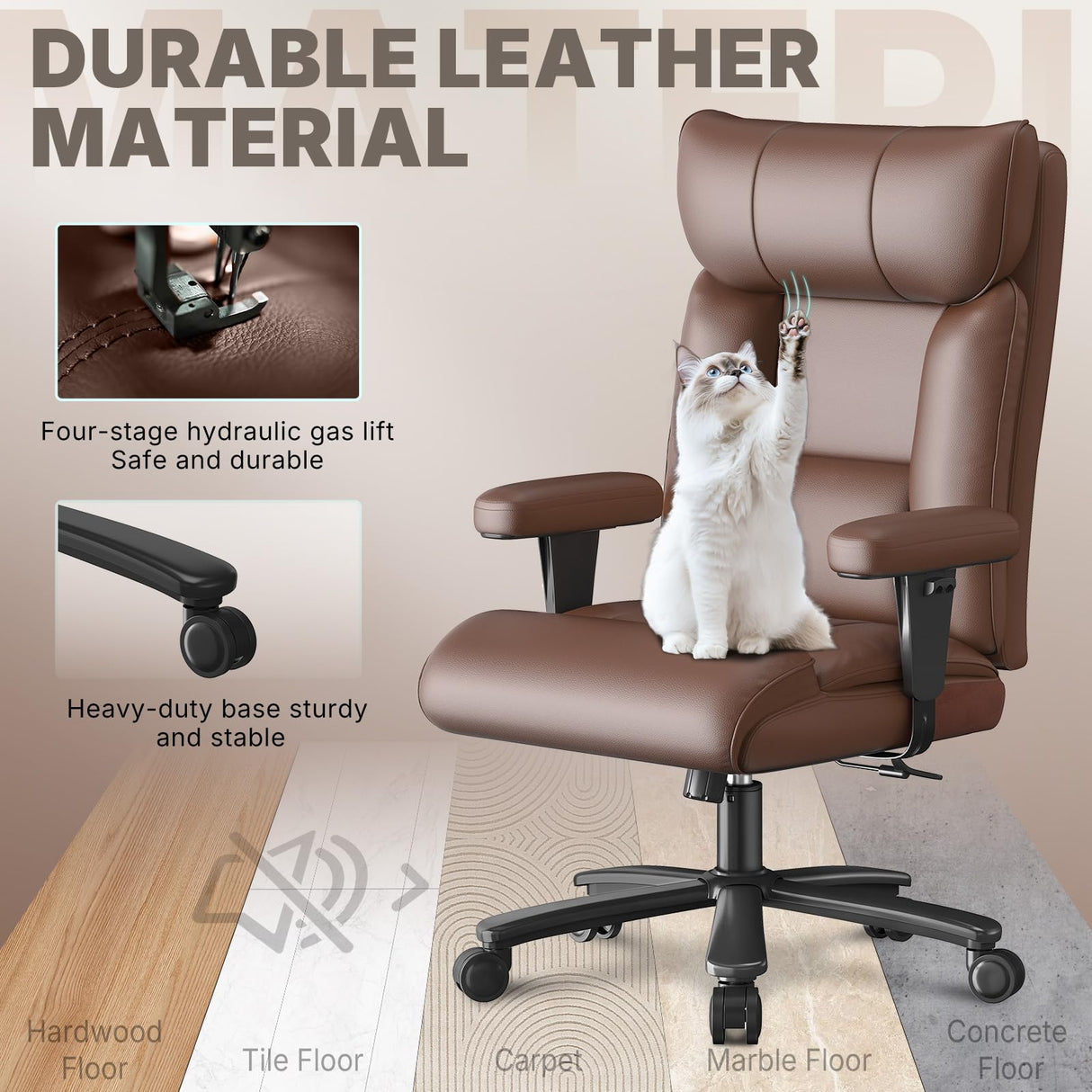 Ergonomic Big and Tall Office Chair - 750 lbs Capacity High Back Executive Chair