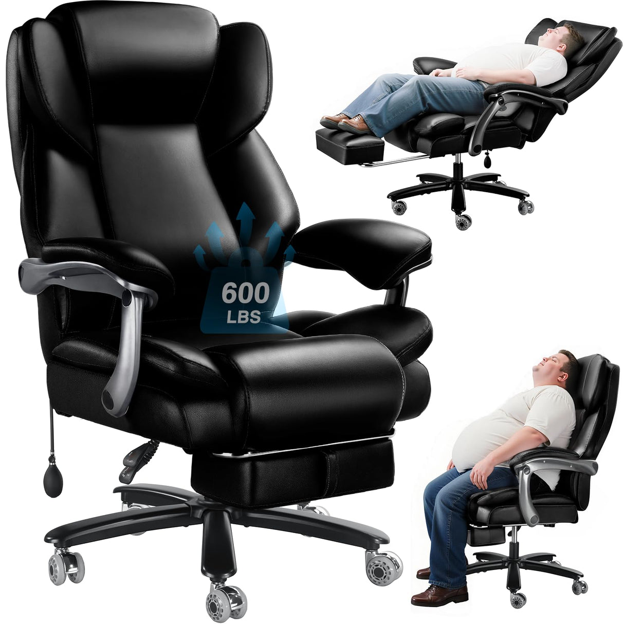 600lbs Big and Tall Executive Office Chair with Adjustable Lumbar Support