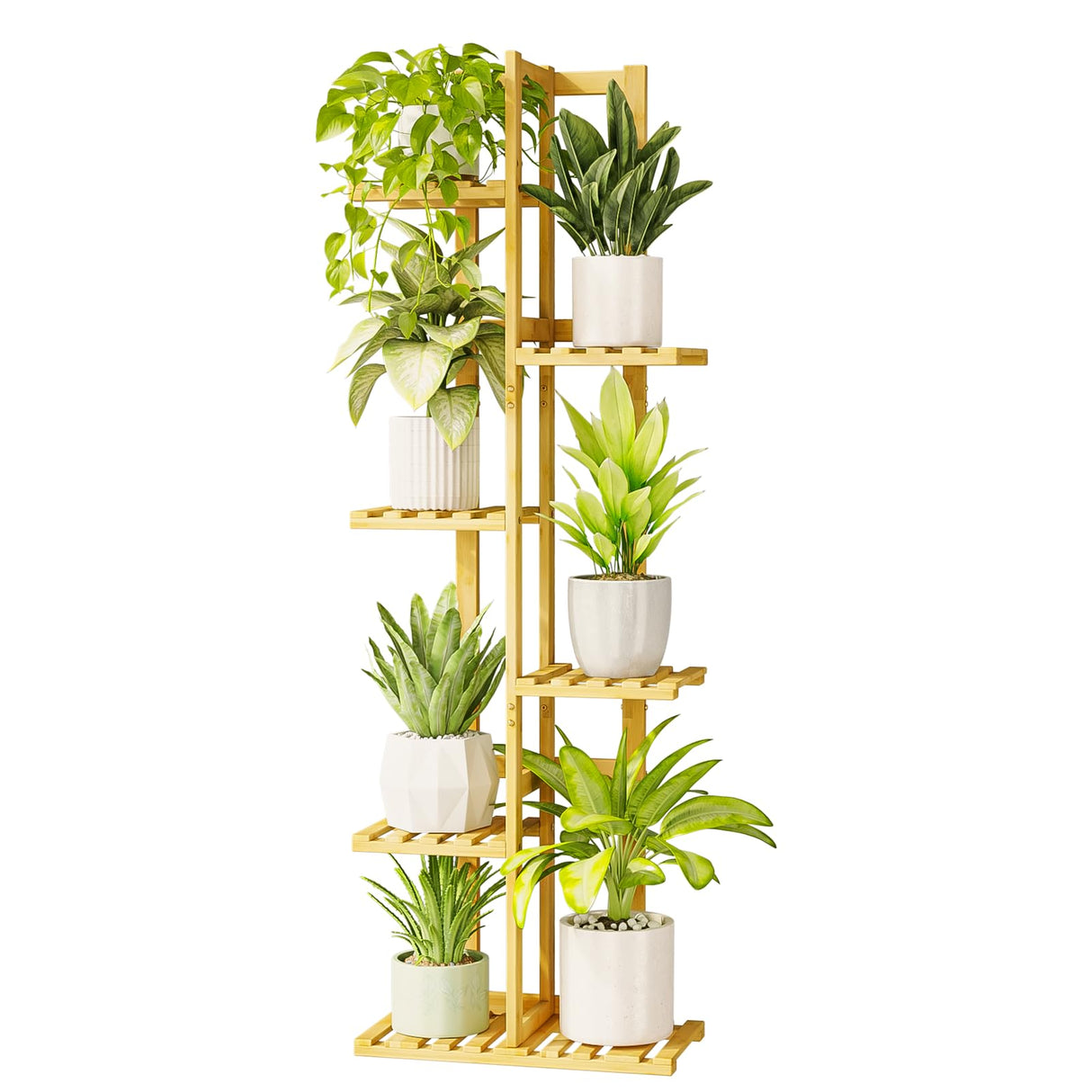 EcoHaven 6-Tier Bamboo Corner Plant Stand